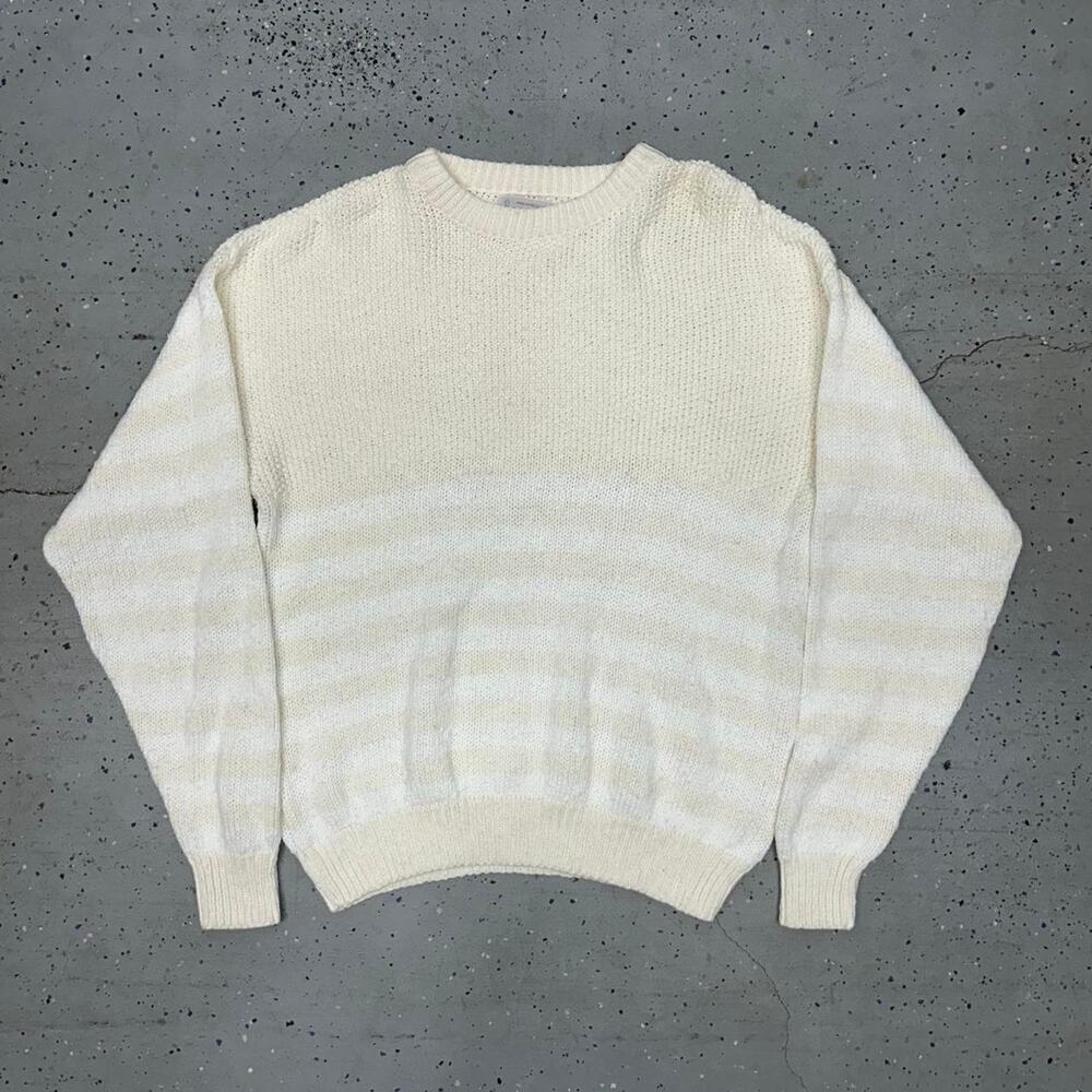 Cream and white striped VTG John Douglas sweater